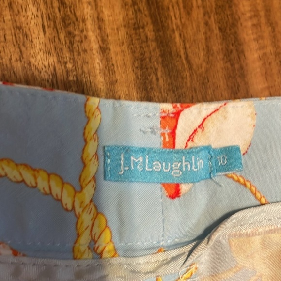 J Mclauglin womens shorts 10 medium Bermuda nautical shells twill stretch 9” - Picture 4 of 9